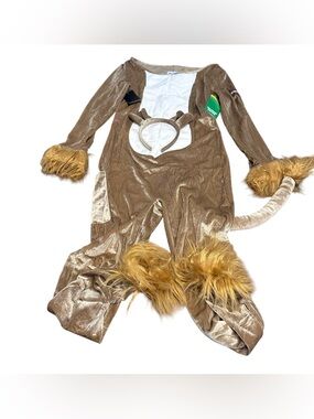 Tipsy Elves Lion Costume Women’s Medium Brown Fitted Jumpsuit Halloween NWT